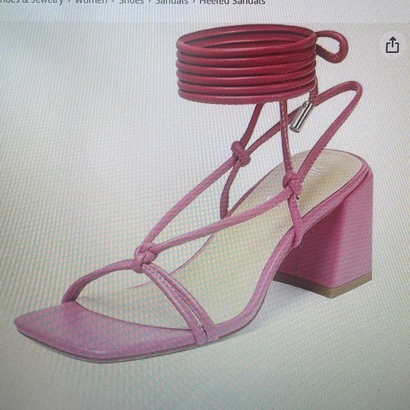 vivianly women’s lace up chunky heel sandals, ankle wrap heel, size 6. - Picture 9 of 9